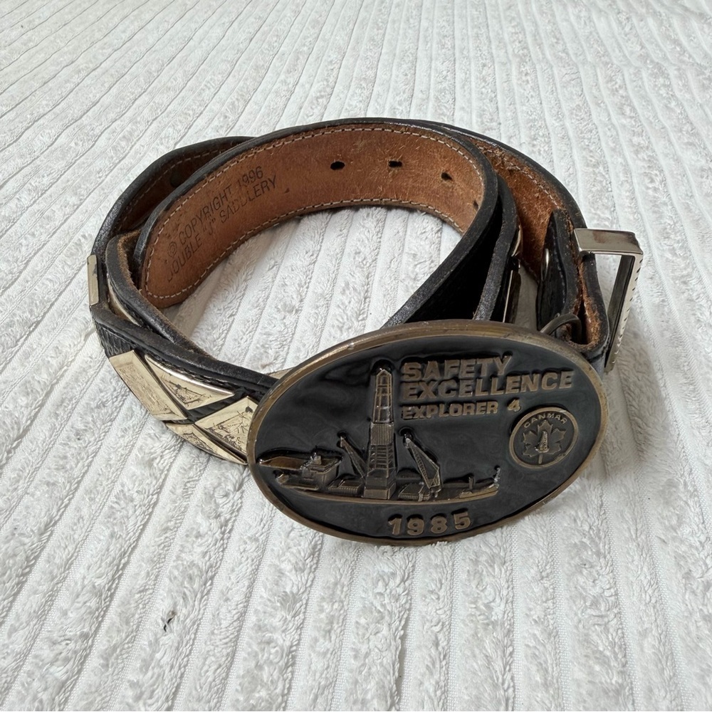 Vintage Brass Buckle and Western Belt